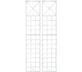 Conjunto de 2 enrejados para decoración de pared, rosas de jardín, plantas trepadoras, metal blanco envejecido 10_0003847