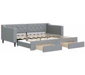Cama individual | sofá cama nido con cajones tela gris claro 90x190 cm cfw546214
