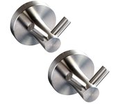 Exclusivo toallero con dos ganchos de acero inoxidable | gancho para baño, toallero, perchero, ganchos (acero inoxidable)