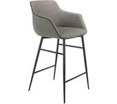 Taburete tela gris y acero negro 60 x 57 x 96 cm