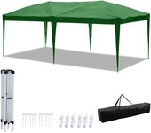 Tienda pop up 3x6m verde plegable, tienda de recepción, tienda de recepción para camping y jardín sin lados