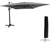 Sombrilla excéntrica molokai rectangular 3x4m gris + funda