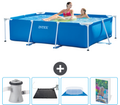 Paquete de piscina - intex - rectángulo - 220x150x60 cm + accesorios cb126