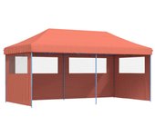 Tienda de fiesta plegable pop-up 3 paredes laterales terracota