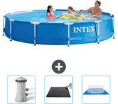 Paquete de piscina - intex - alrededor - 366x366x76 cm + accesorios cb79