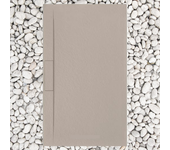 Plato de ducha 160x90 cm línea moka vulcano largo en resina y polvo de mármol con rejilla lateral en marmoresina - frascio