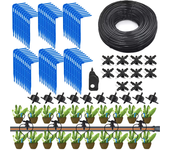 Sistema de riego para jardín, kit de riego por goteo de 4 l de flujo constante de 4 vías, kit de riego automático con manguera de 20 m