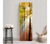 Perchero de pared motivo percha de pared madera perchero recibidor naranja paisaje 414 - dormitorio baño cocina entrada - 105 x 34 cm