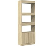 Aparador alto | aparador de comedor | armario de cocina madera de ingeniería roble sonoma 63x33x180 cm cfw85204