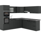 Vicco cocina esquinera r-line, antracita casa de campo/antracita, 237 x 247 cm , et antracita