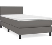 Somier de láminas con colchón gris 90x190 cm polipiel