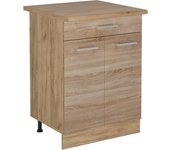 Vicco mueble bajo de cocina r-line, sonoma, 60 cm con cajón, et roble