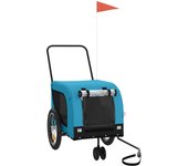 Remolque de bicicleta mascotas hierro tela oxford azul negro cfw89027