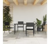 Juego de comedor de jardín 5 piezas | conjunto de jardín | muebles de jardín ratán sintético negro cfw52193