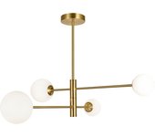 Lámpara de 4 luces de la colección cósmica en acabado latón. 4 x g-9 28w