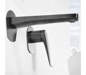 Imex - grifo monomando lavabo empotrado | grifo baño mezclador agua fria y caliente | serie delos | color black gun metal