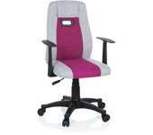 Silla giratoria para niños kiddy extra con apoyabrazos gris / rosa hjh office