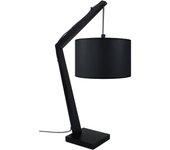 Lámpara de noche tosel kran cylindre metal arqueado madera negra d30 x h50 cm