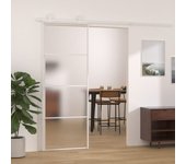 Puerta corredera vidrio esg esmerilado y aluminio 76x205 cm blanco