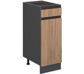 Vicco mueble bajo de cocina r-line, roble dorado, 30 cm en forma de j, sin encimera