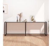 Mesa consola de mármol blanco 220x35x75,5 cm vidrio templado vidaxl