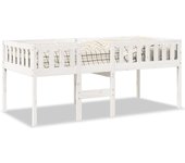 Cama individual | cama para niños sin colchón madera maciza pino blanca 80x200 cm cfw306998