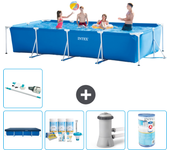 Paquete de piscina - intex - rectángulo - 450x220x84 cm + accesorios a252