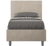 Cama indivudual con somier acolchada 90x190 microfibra arena adele
