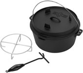 Bbq olla de hierro 9l horno olandés cacerola con tapa y trebéde cazuela cocina