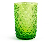 Set h&h nuevo murano 6 vasos, vidrio, verde, cl46