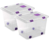 Com-fort house | caja de almacenaje | caja de plástico transparente |capacidad de 52 litros | medidas 510 x 410 x 360 mm | lote de 2 unidades