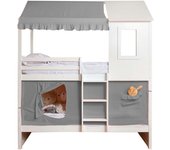 Techo para litera litera casita algodón gris 70x198/154x133cm