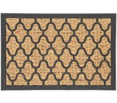 Relaxdays felpudo coco y goma, alfombrilla puerta entrada, 40x60cm, antideslizante, interior y exterior, natural y negro