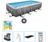 Paquete de piscina - bestway - rectángulo - 549x274x122 cm + accesorios cb33