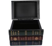 Caja con forma de libro, estuche de almacenamiento de joyas con apariencia de libro retro, adornos para estantería, accesorios de decoración del hogar