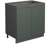 Vicco mueble bajo de cocina fame-line, casa de campo antracita/verde-dorado, 80 cm con estante, sin encimera
