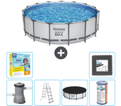 Paquete de piscina - bestway - alrededor - 488x488x122 cm + accesorios cb35