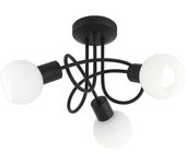 Plafon de 3 tulipas modelo opal negro mate