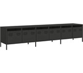 Mueble para tv | mueble de salón | mesa de tv acero laminado en frío negro 202x39x43,5 cm cfw91506