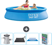 Paquete de piscina - intex - alrededor - 244x244x61 cm + accesorios cb126
