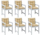 Cojines silla respaldo bajo 6 ud tela beige melange 100x50x7 cm v0515 100 x 50 x 7 cm / beige