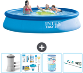Paquete de piscina - intex - alrededor - 396x396x84 cm + accesorios a1118