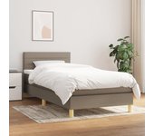 Somier de láminas con colchón taupe 90x190 cm tela