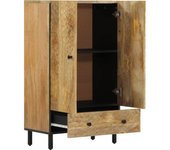 Aparador alto | aparador de comedor | armario de cocina madera maciza de mango 60x33x100 cm cfw21528