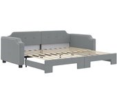 Sofá cama nido tela gris claro 80x200 cm