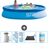 Paquete de piscina - intex - alrededor - 396x396x84 cm + accesorios cb92