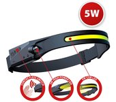 Linterna frontal led recargable 2 en 1 con sensor de movimiento