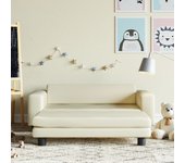 Sofá con reposapiés para niños crema 100x50x30 cm