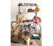 Carrito candy bar madera strawberry envejecido - gris envejecido