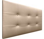 Dhome cabecero de cama acolchado capitoné 8cm de grosor. cabezal tapizado polipiel cabeceros de cama matrimonio e individual (champán, 105cm)